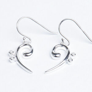Boucles d'Oreilles Clé de Fa "HazenArt" (Argent Massif)