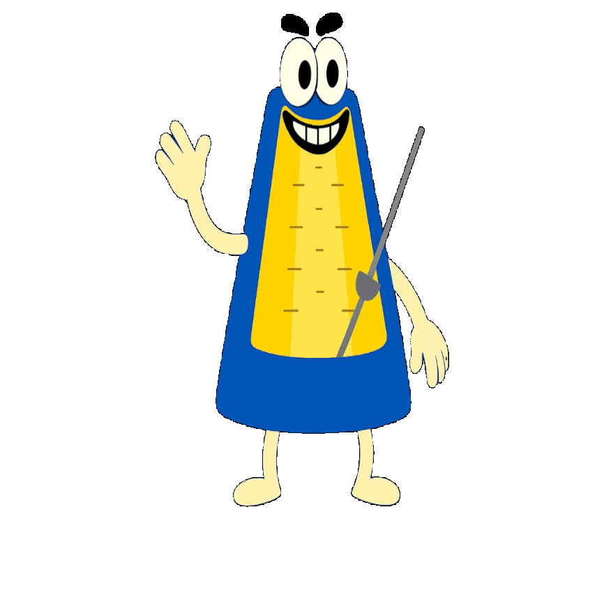 Tico the metronome mascot waving