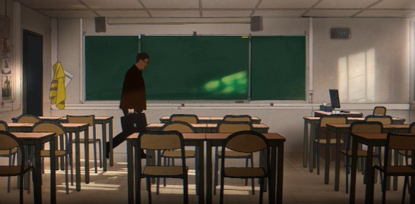 Court métrage d’animation : scène de classe
